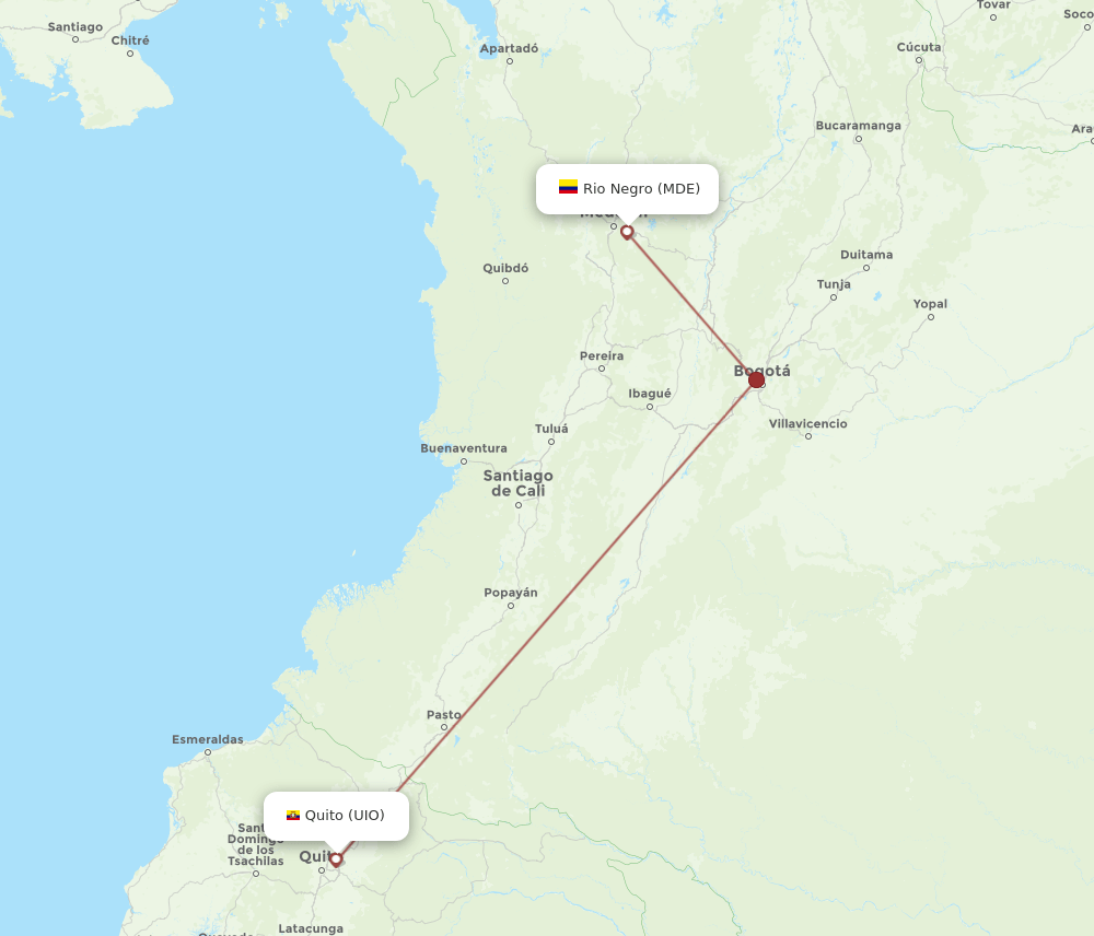 MDE-UIO flight routes
