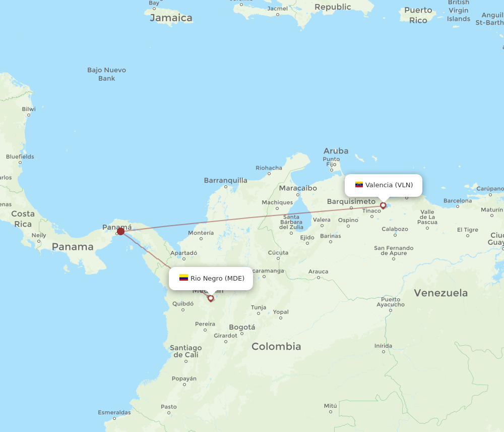 MDE-VLN flight routes