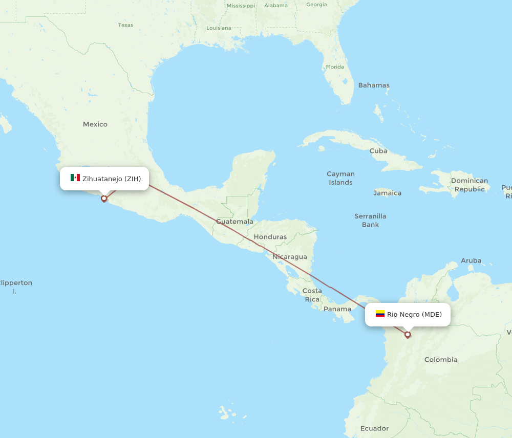 MDE-ZIH flight routes