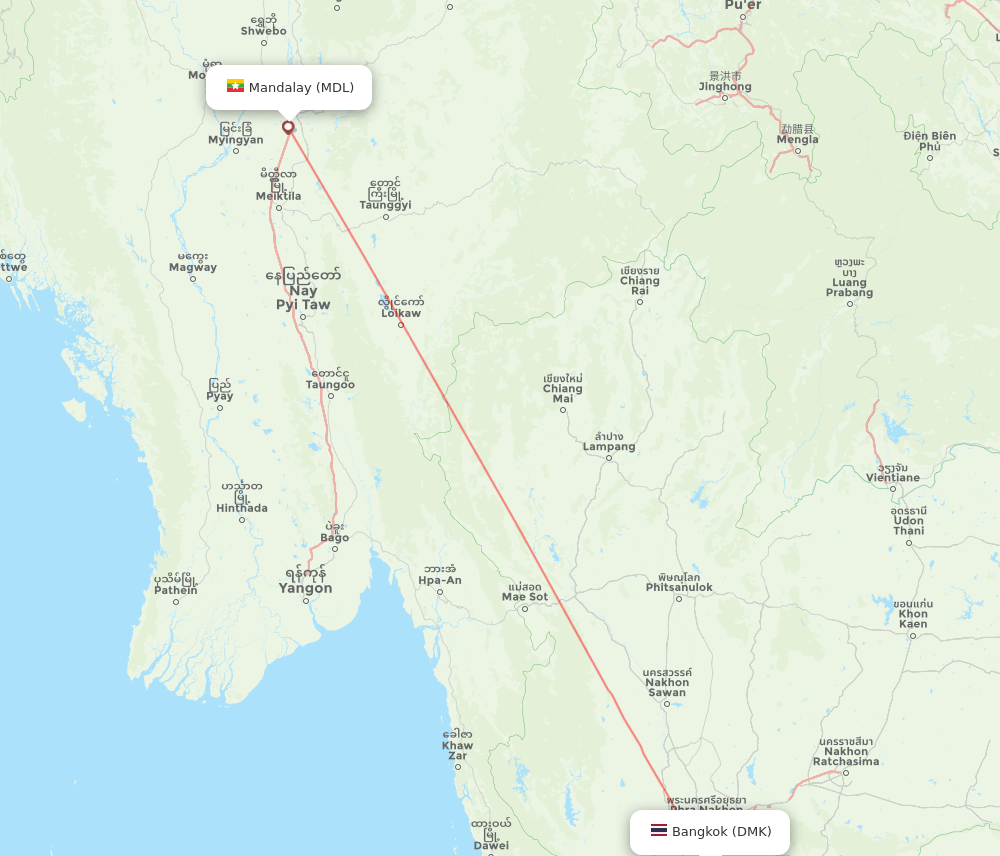 MDL-DMK flight routes