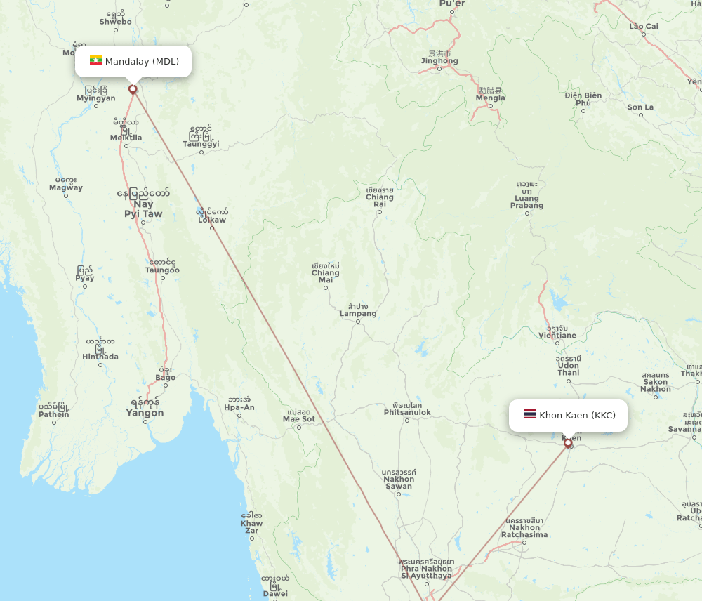 MDL-KKC flight routes