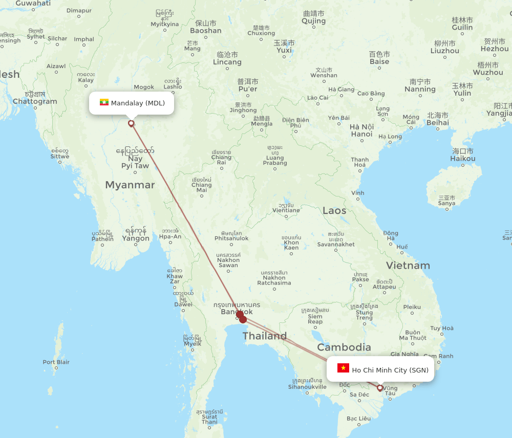 MDL-SGN flight routes