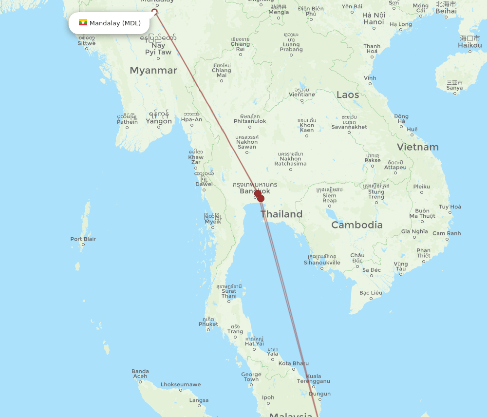 MDL-SIN flight routes