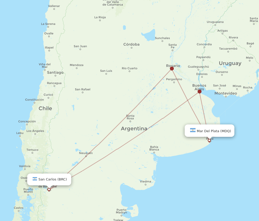 MDQ-BRC flight routes