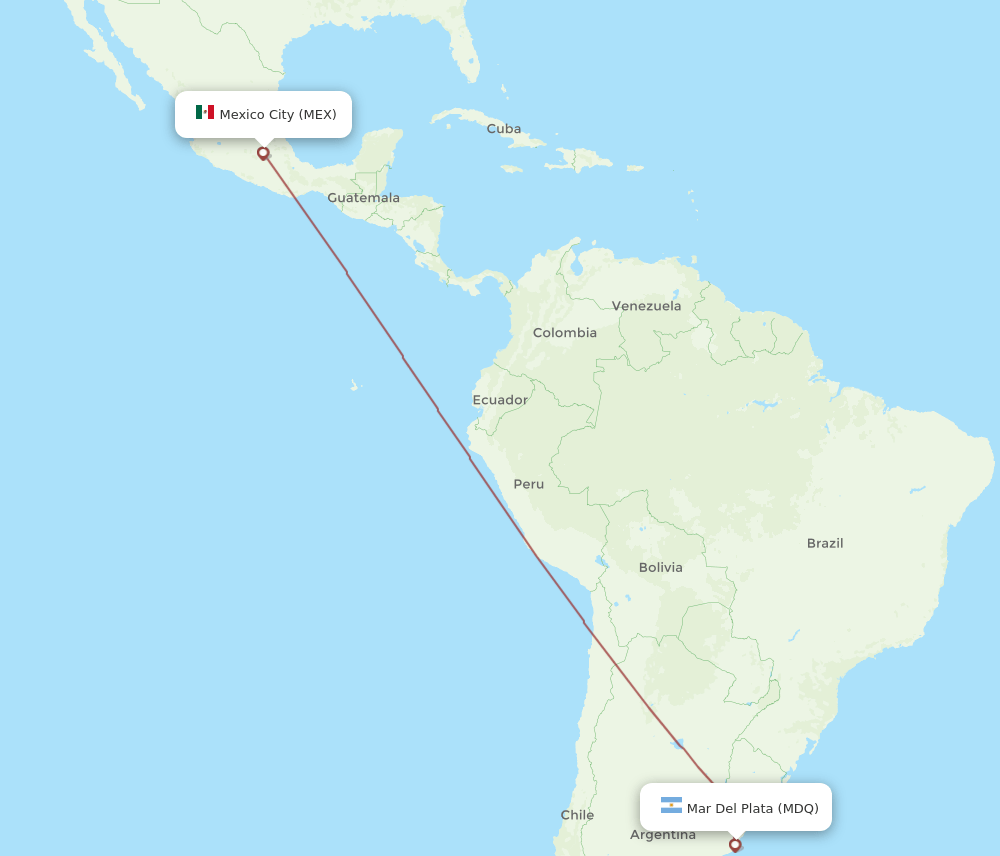 MDQ-MEX flight routes
