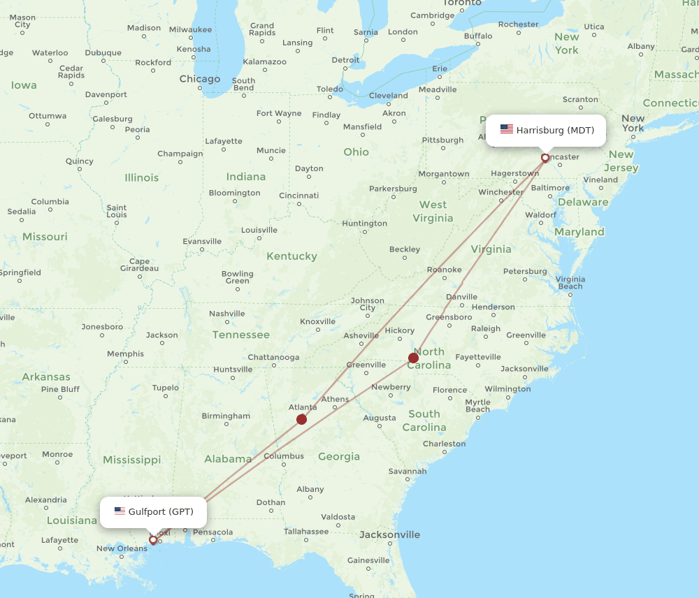 MDT-GPT flight routes