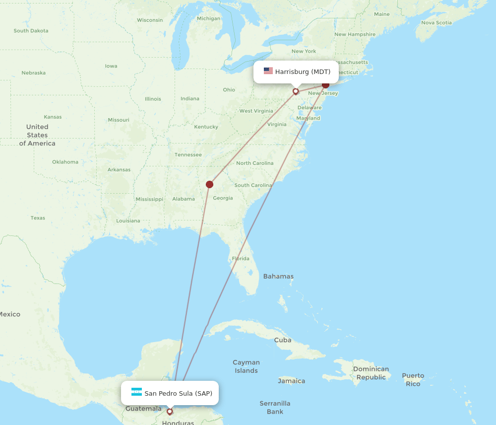 MDT-SAP flight routes