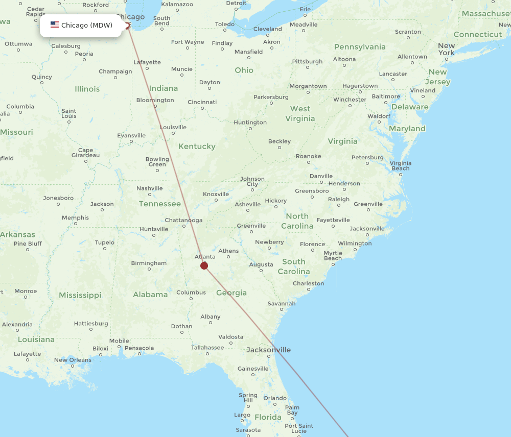 MDW-ELH flight routes