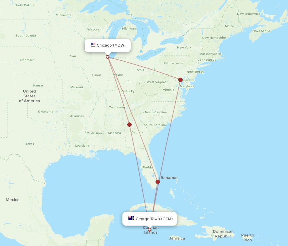 MDW-GCM flight routes
