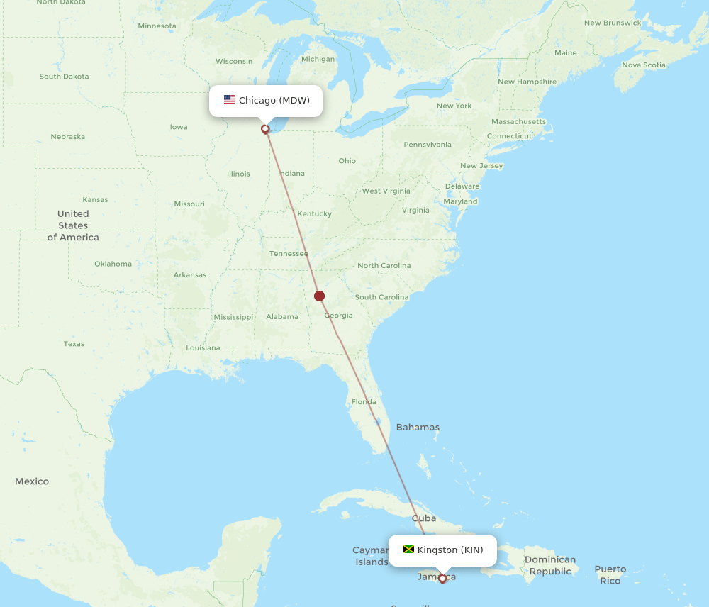 MDW-KIN flight routes