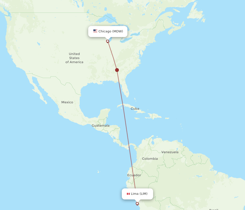 MDW-LIM flight routes