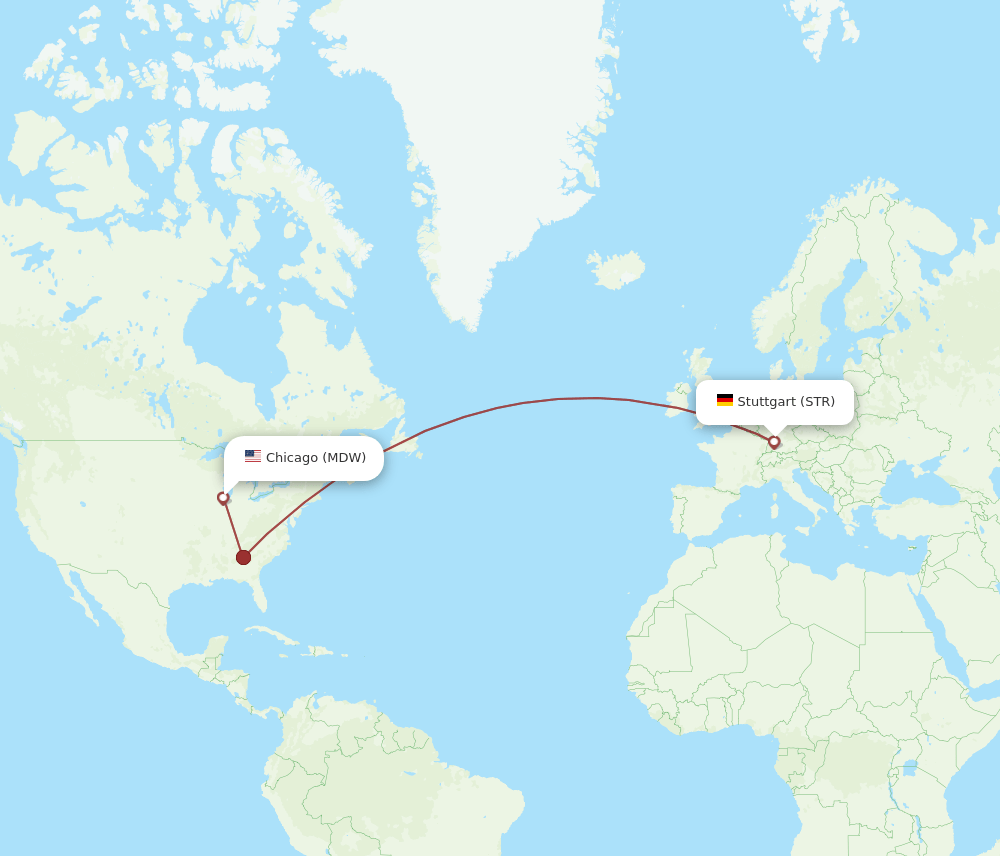 STR to MDW flights and routes map