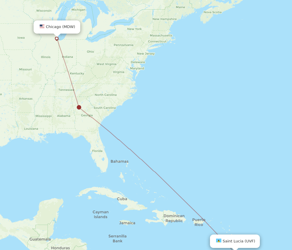 MDW-UVF flight routes