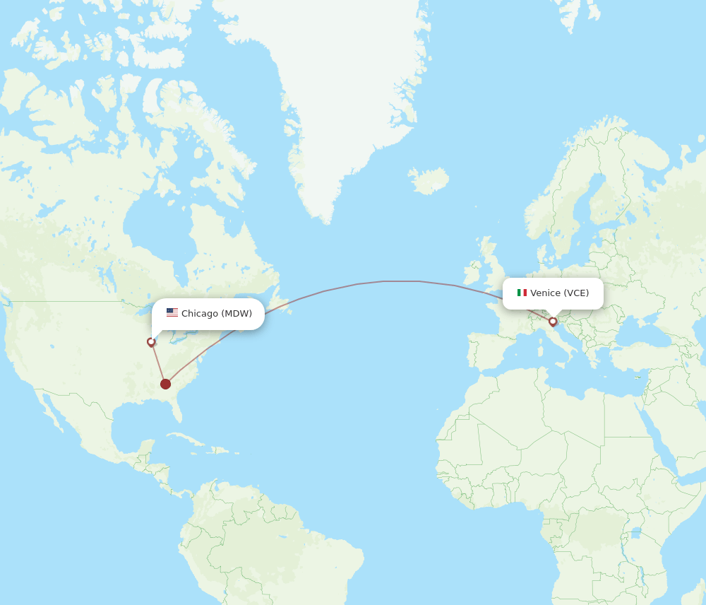 MDW-VCE flight routes