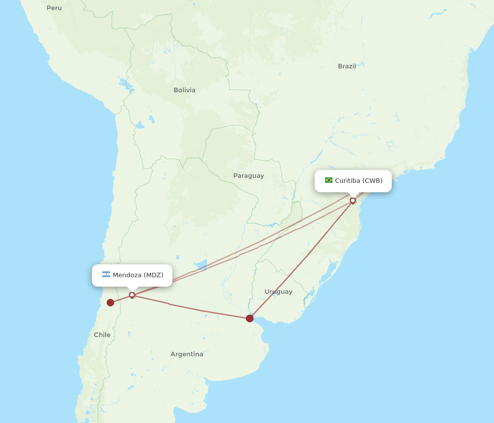 MDZ-CWB flight routes
