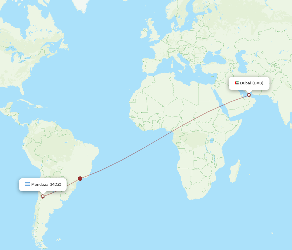 MDZ-DXB flight routes
