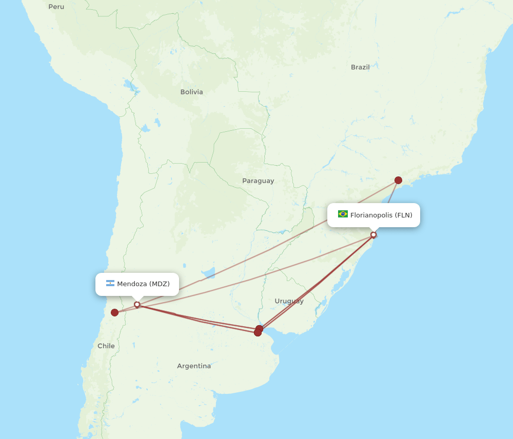 MDZ-FLN flight routes