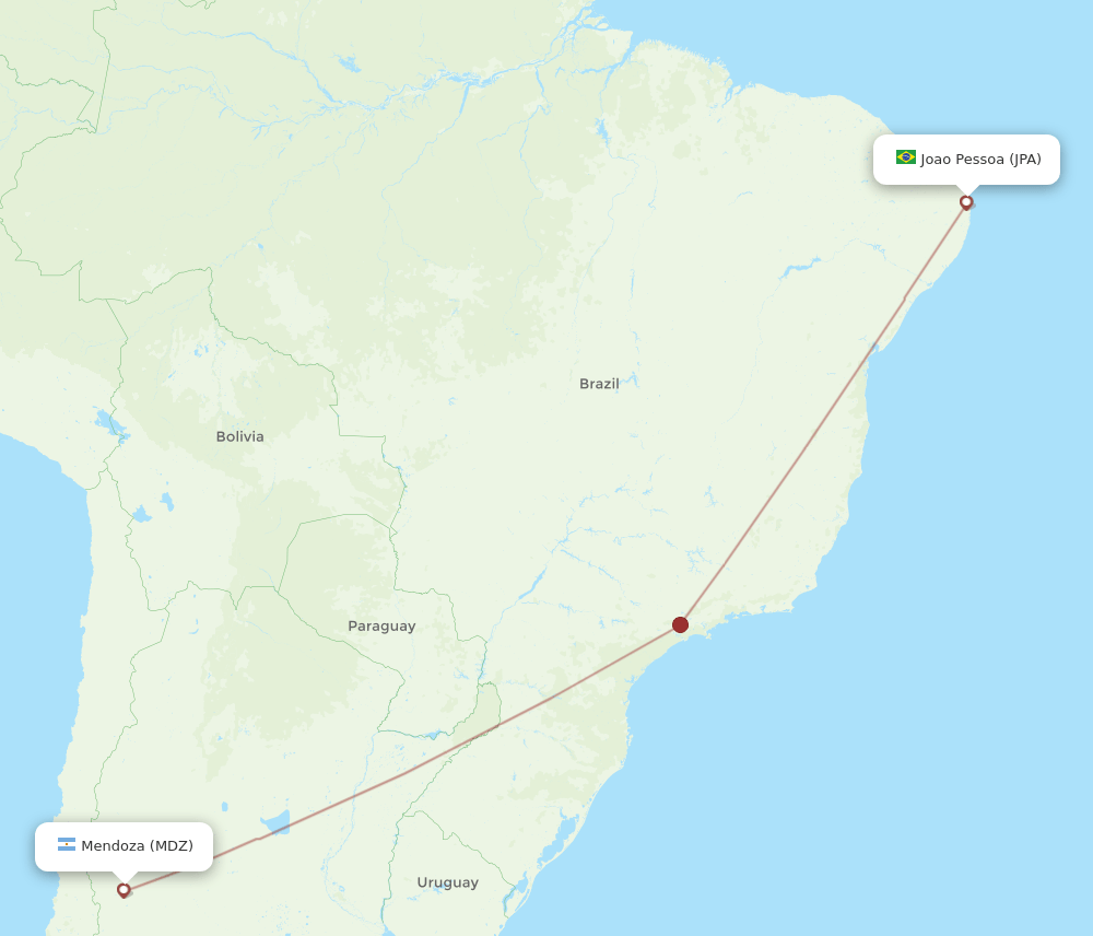 MDZ-JPA flight routes