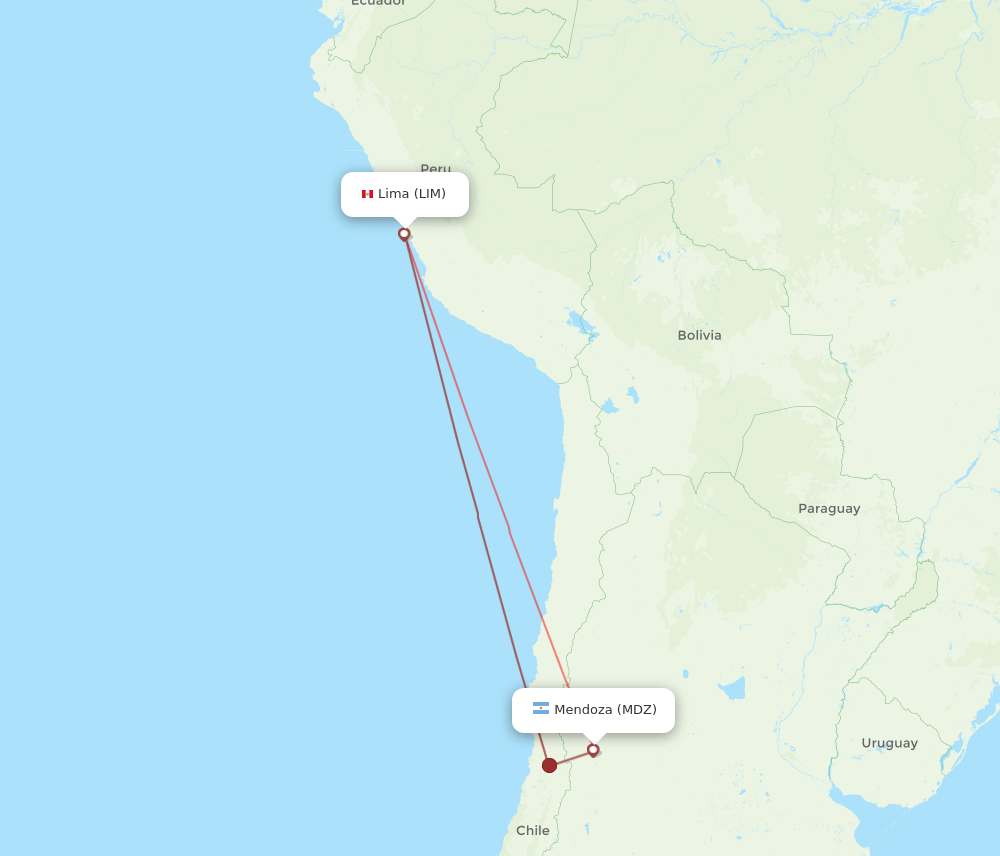 MDZ-LIM flight routes