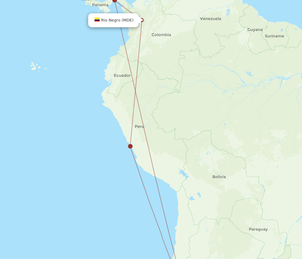 MDZ to MDE flights and routes map
