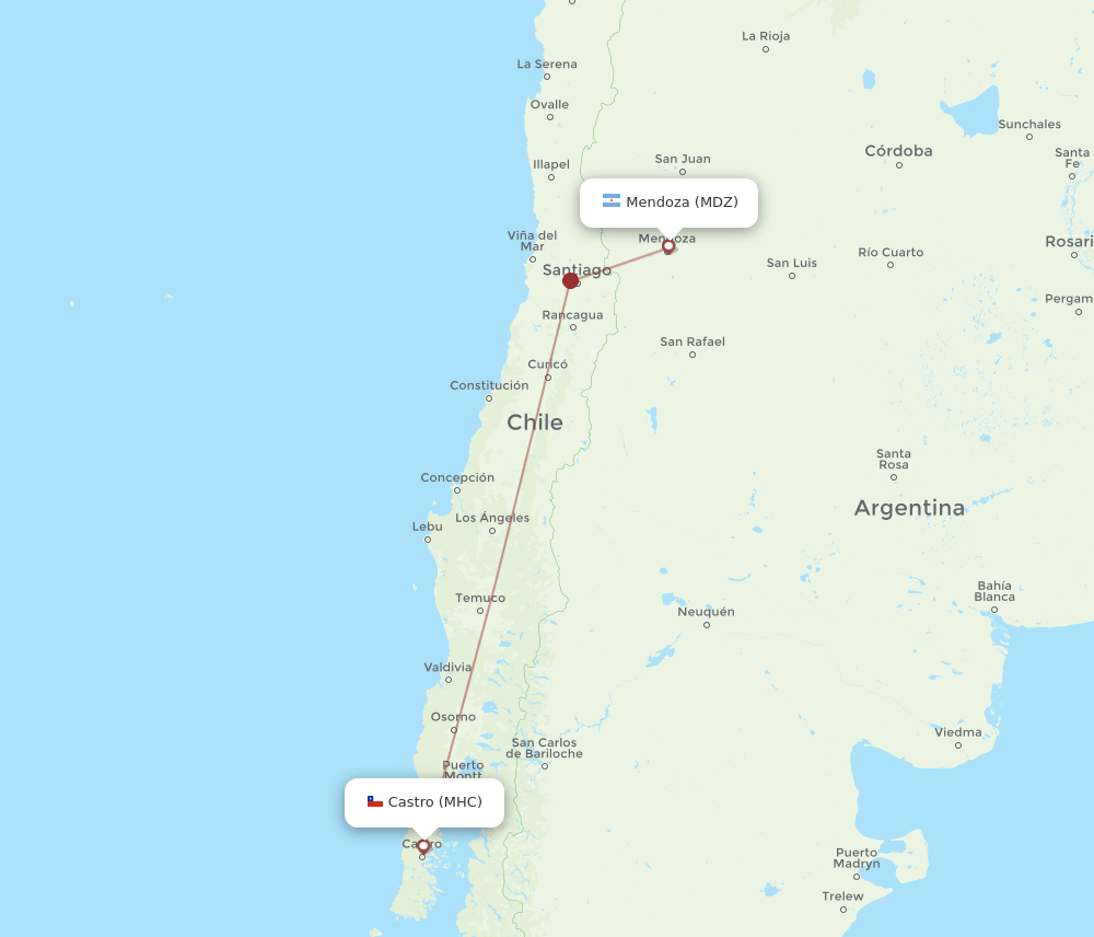 MDZ-MHC flight routes