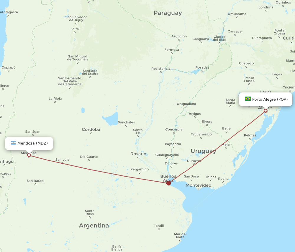 MDZ-POA flight routes