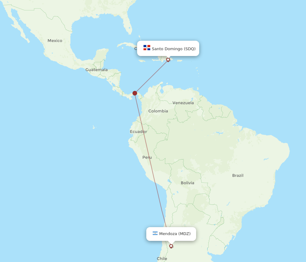 MDZ-SDQ flight routes