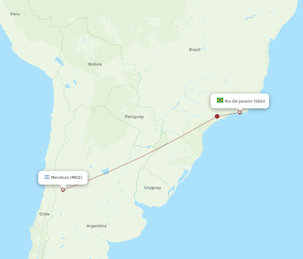 MDZ-SDU flight routes