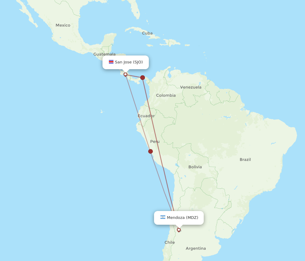 MDZ-SJO flight routes