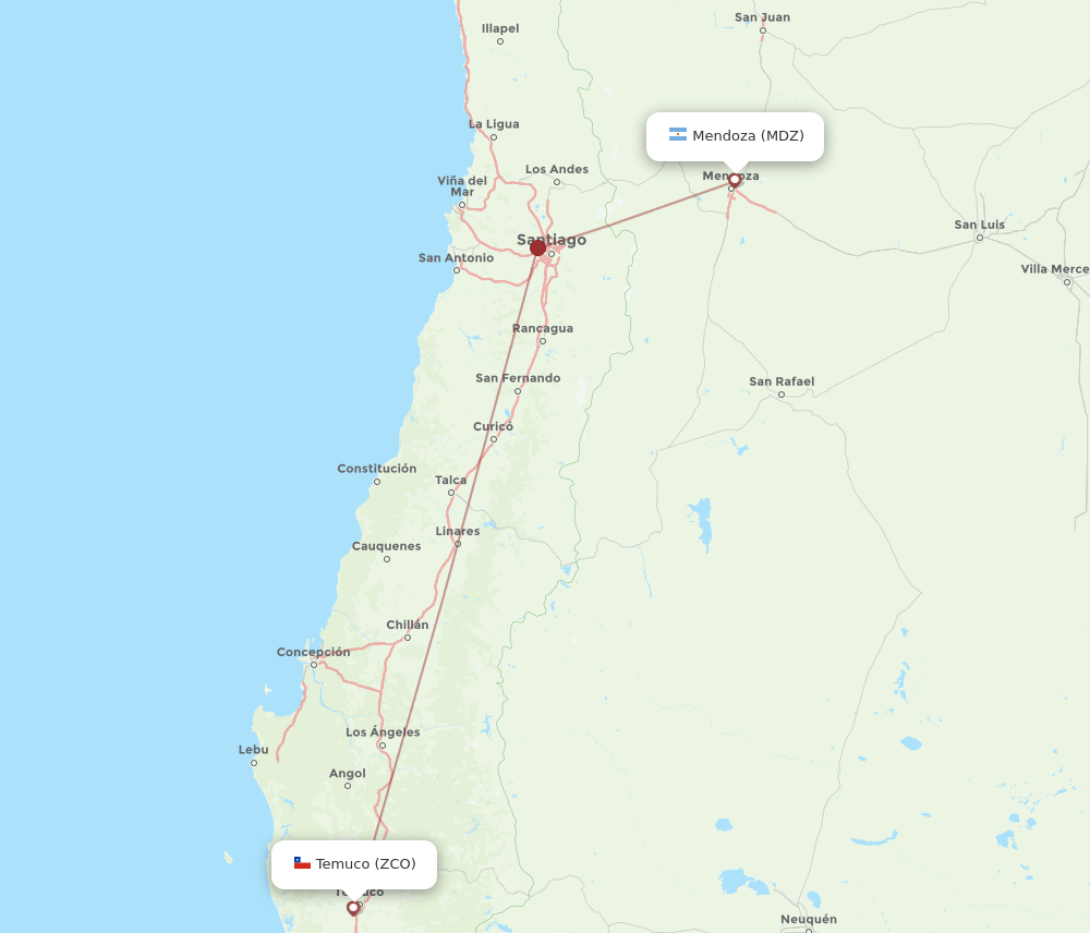 MDZ-ZCO flight routes