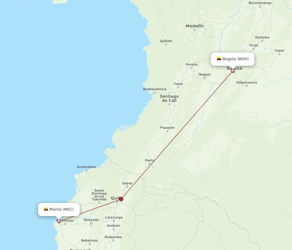 MEC-BOG flight routes