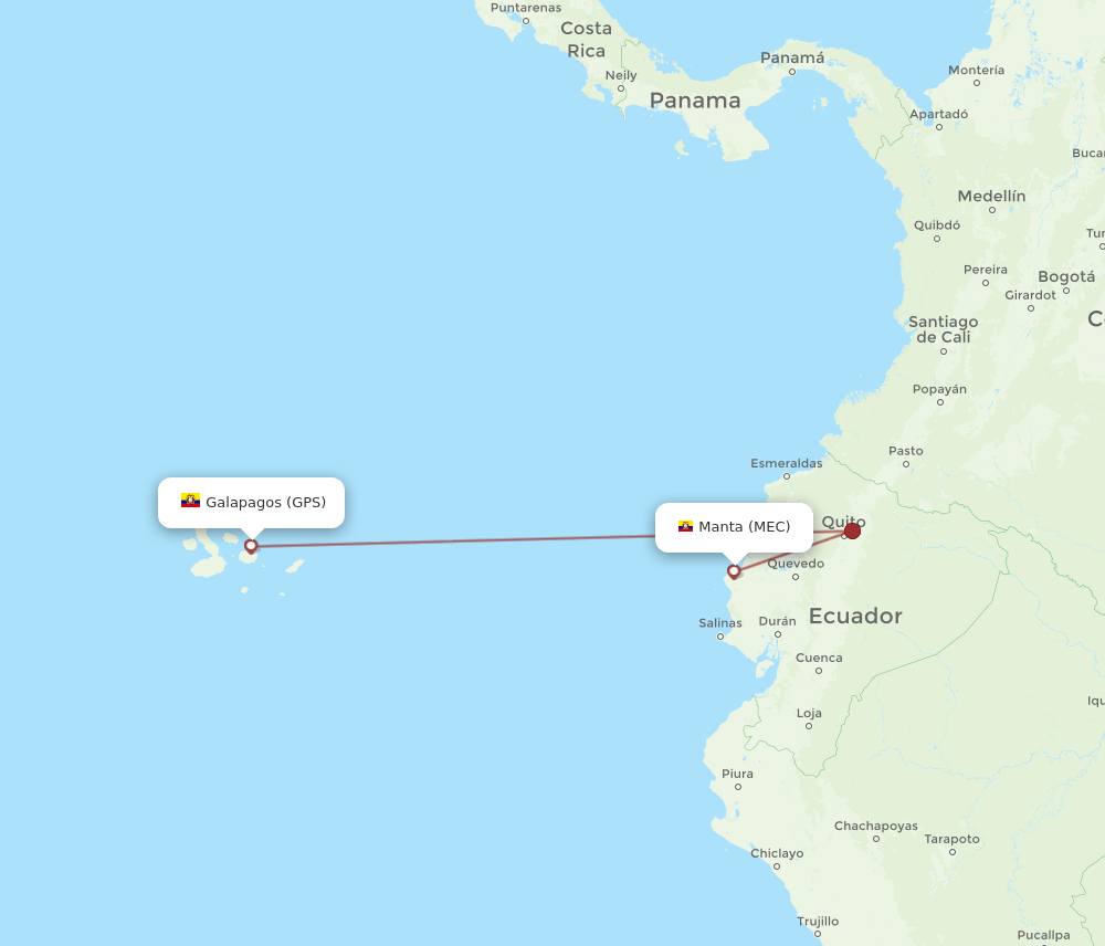 MEC to GPS flights and routes map