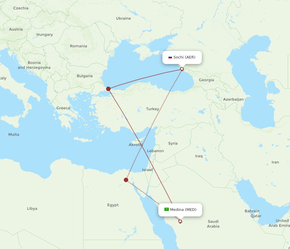 MED-AER flight routes