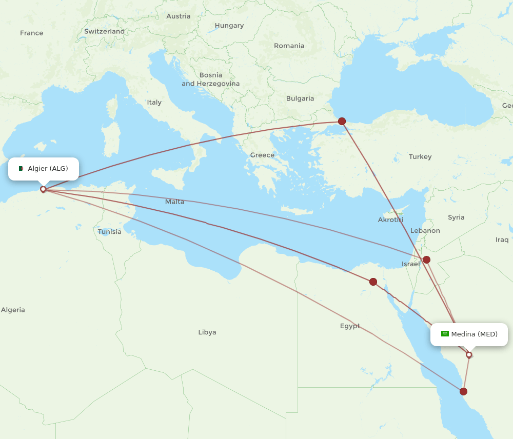 MED-ALG flight routes