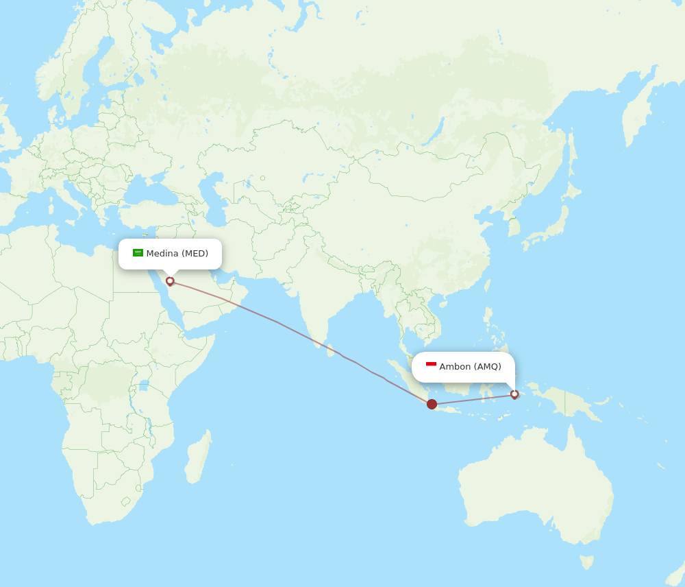 MED-AMQ flight routes