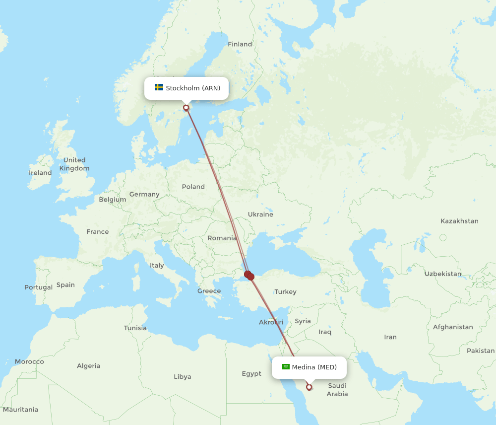 MED-ARN flight routes
