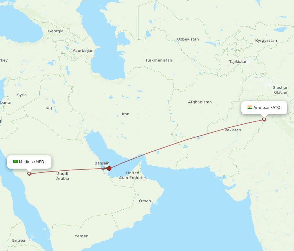 MED-ATQ flight routes