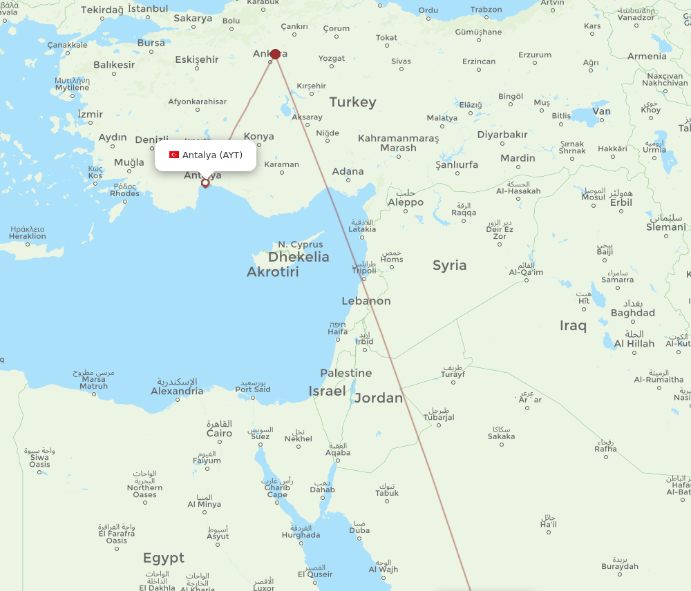 MED-AYT flight routes