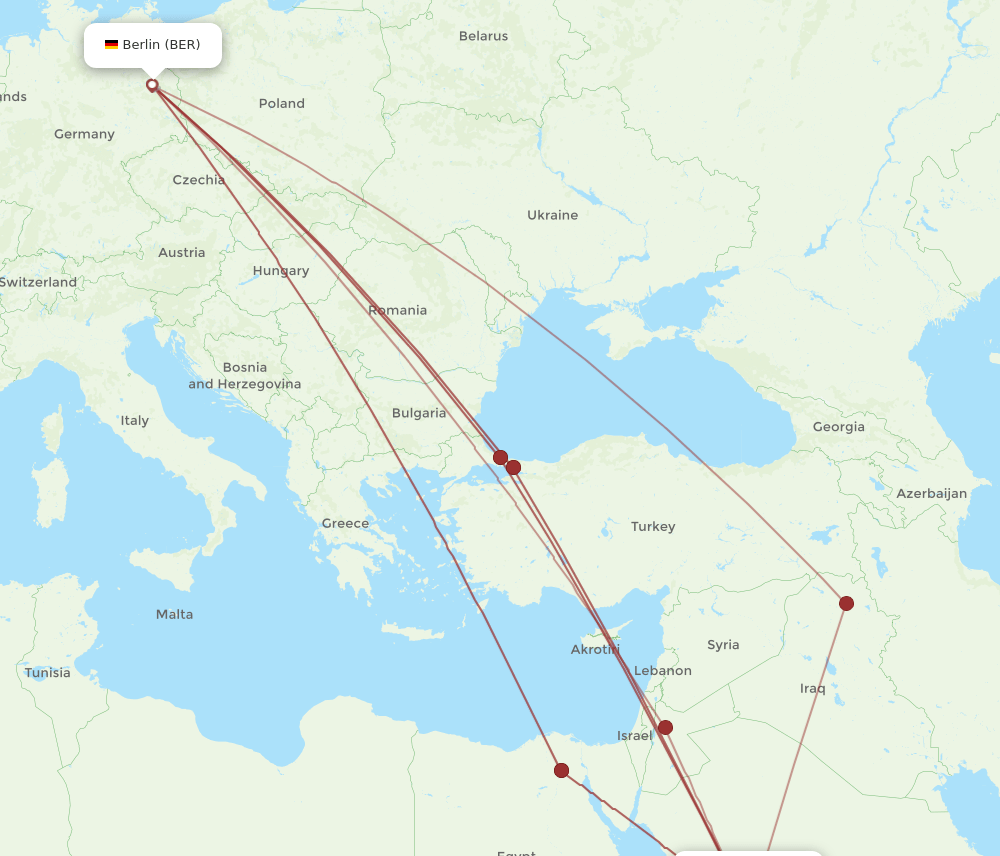MED-BER flight routes