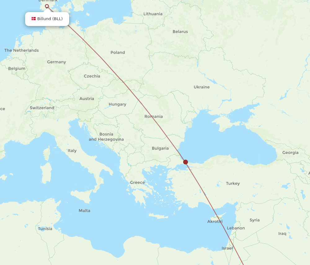 MED-BLL flight routes