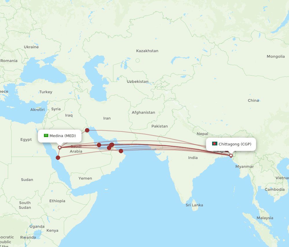 MED-CGP flight routes