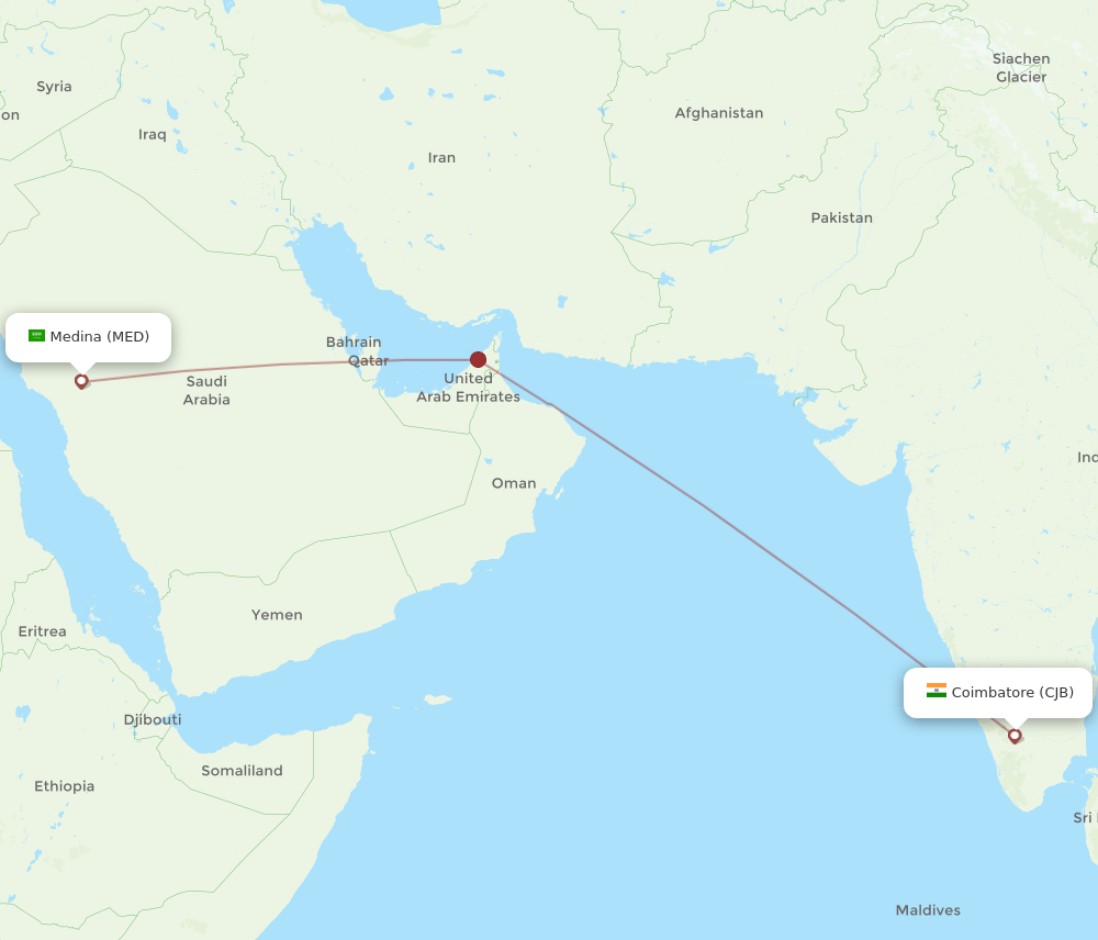 MED-CJB flight routes