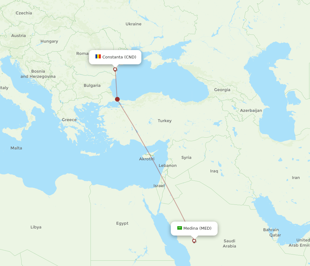 MED-CND flight routes