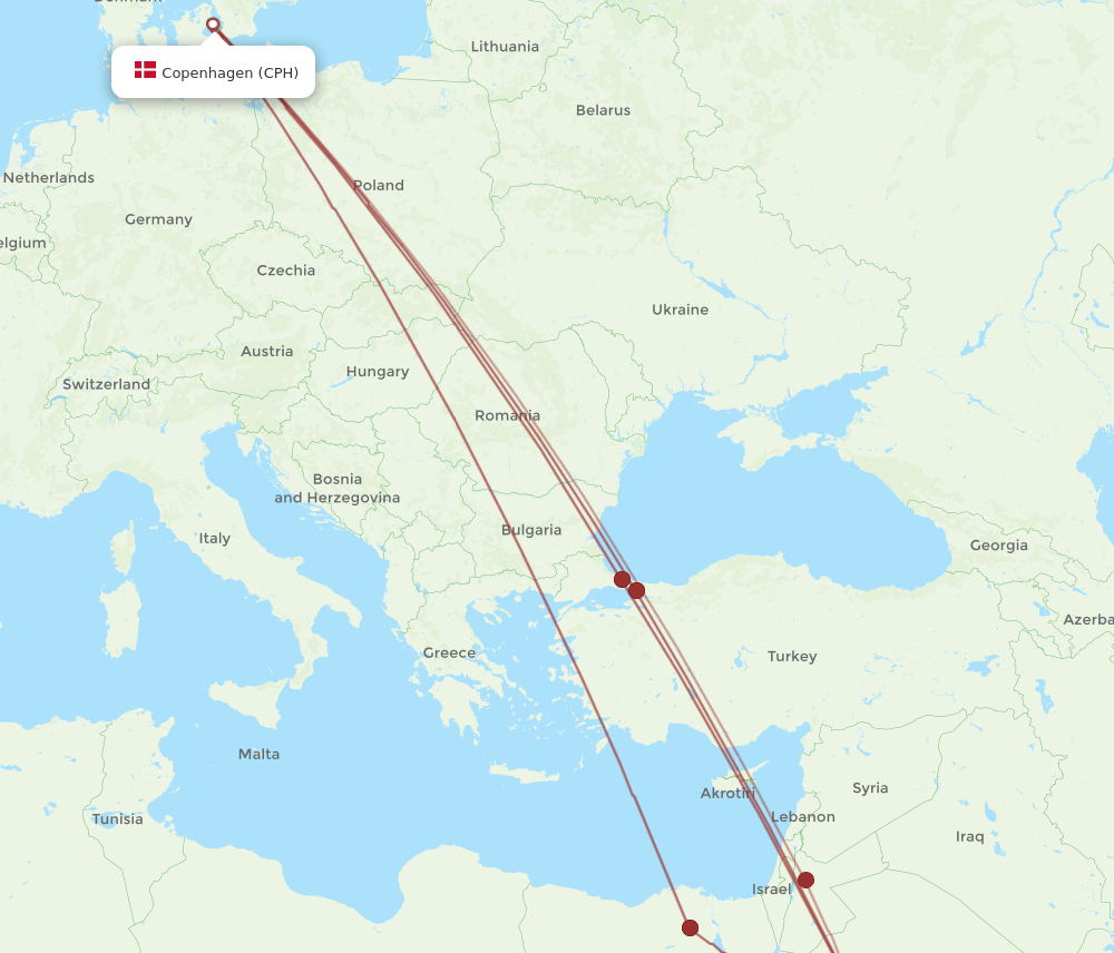 MED-CPH flight routes