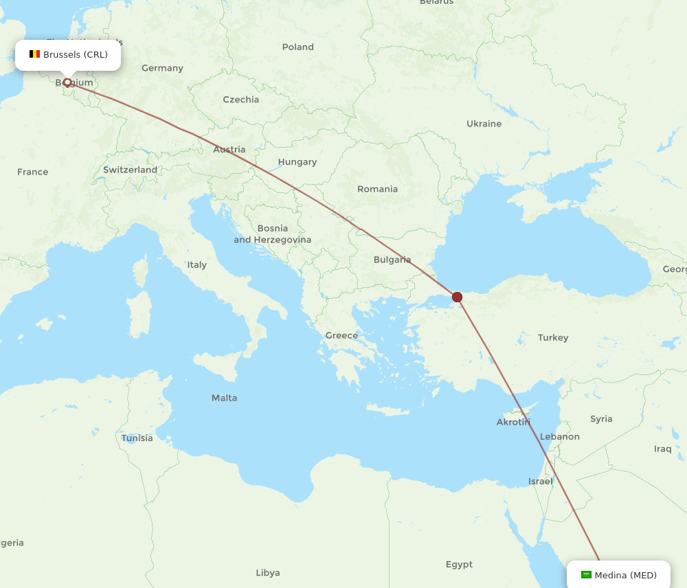 MED-CRL flight routes