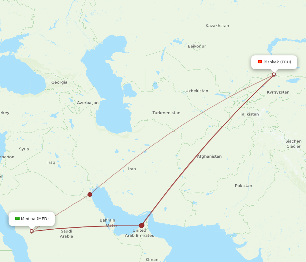 MED-FRU flight routes