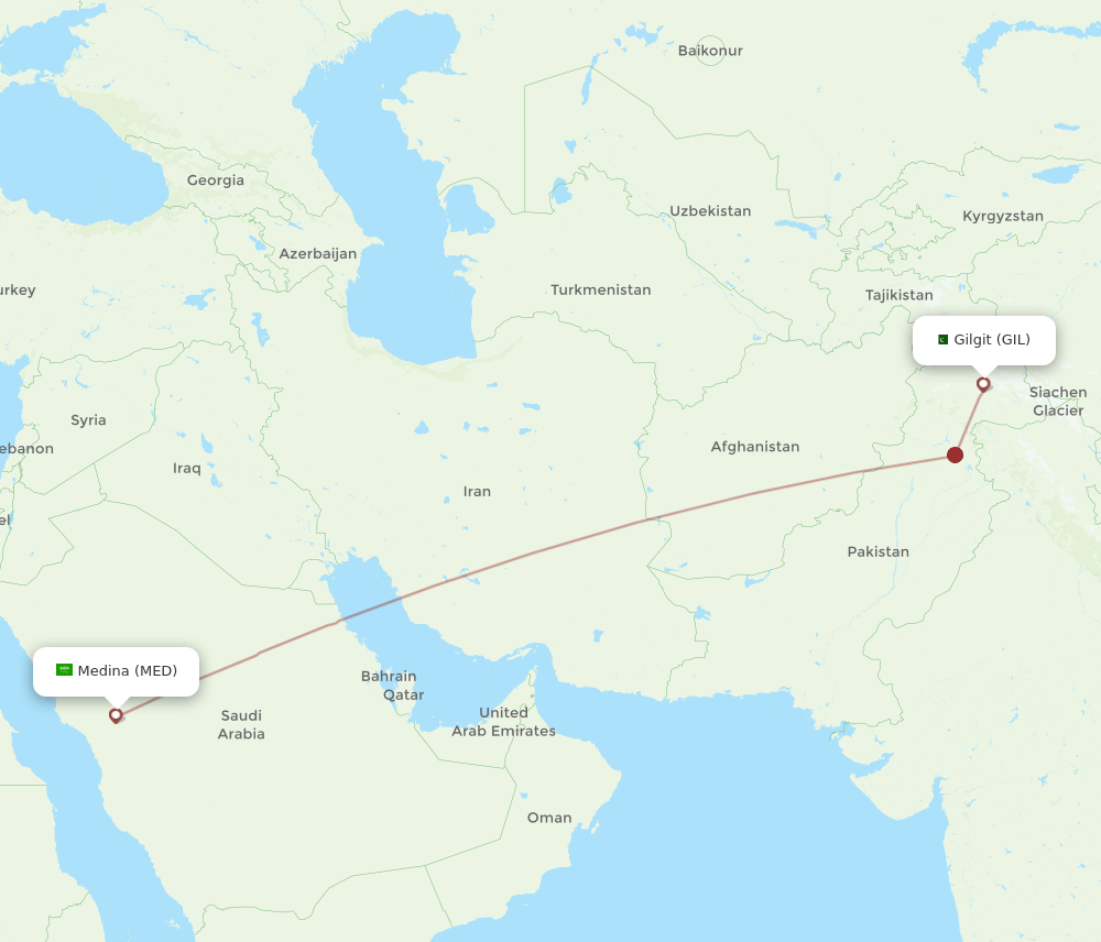 MED-GIL flight routes
