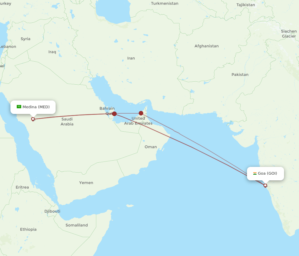 MED-GOI flight routes