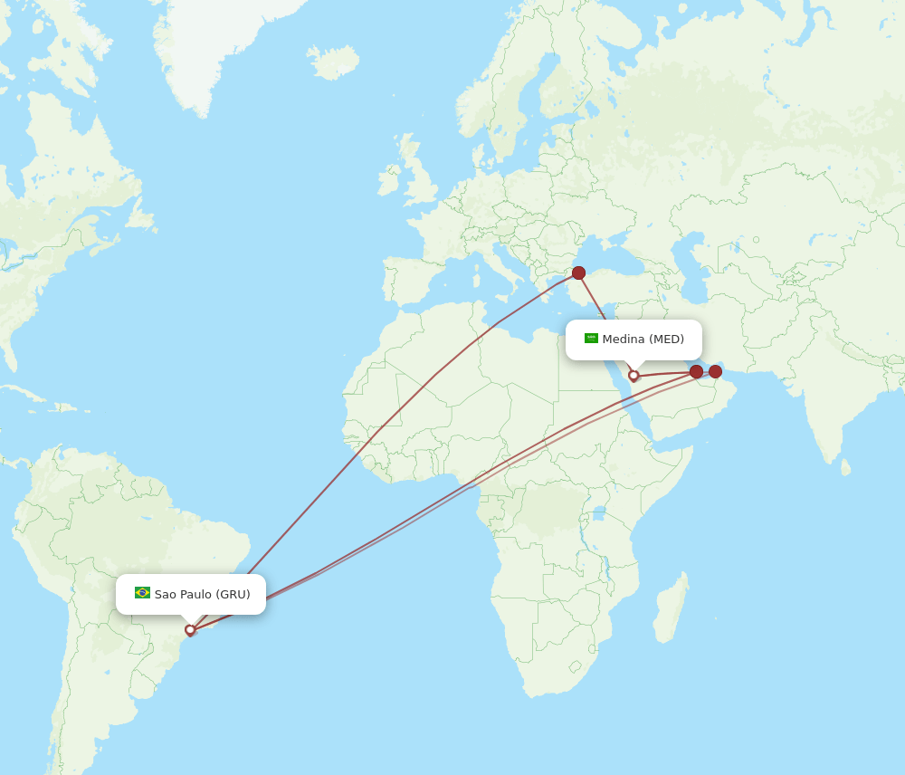 MED-GRU flight routes