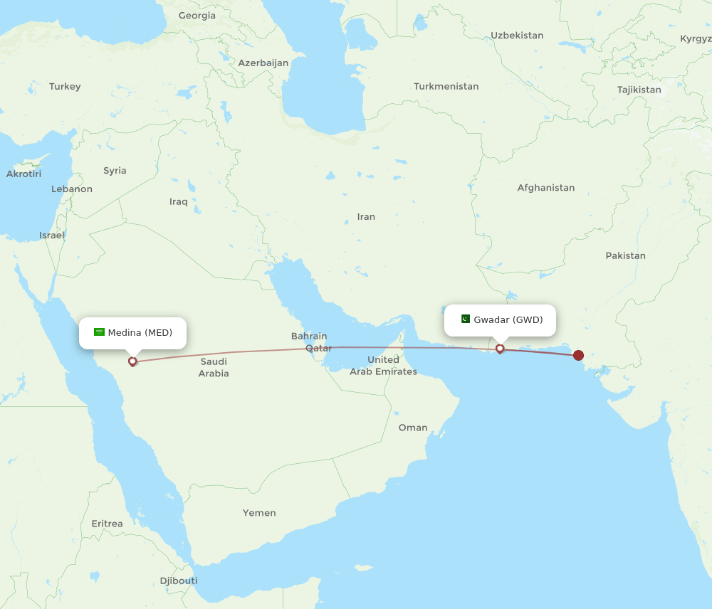 MED-GWD flight routes